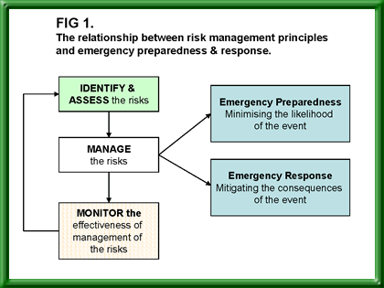 The relationship between risk management principles and emergency preparedness & response.